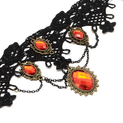 Gothic choker halskette spitze - halskette,