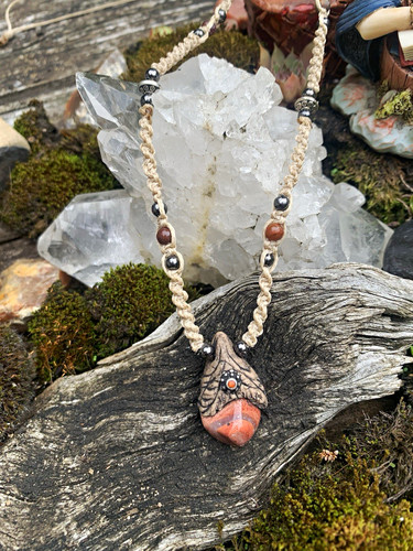 Makramee amulett anhänger - makramee,