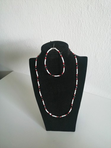 Glasperlen kette mit - glasperlen,