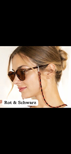 Brillenkette geflochten rot - , &