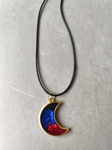 Halskette mit mond charm aus - halskette,