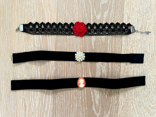 Halsband modeschmuck samt - 3, x