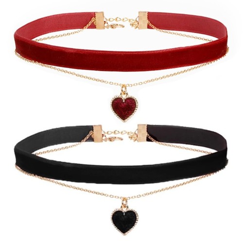 Choker kette damen schwarz rot - kette,