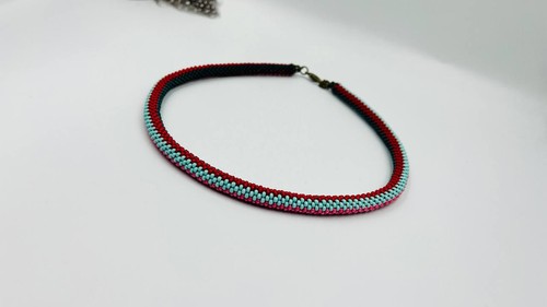 Bunte perlenkette rot - bunte,