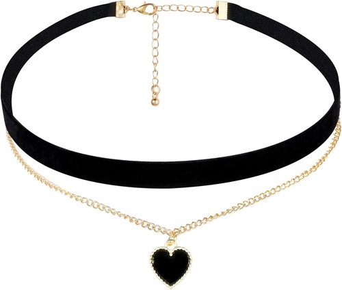 Choker halsband schwarz rot - choker,