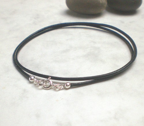 Feine lederkette 925 silber - feine,