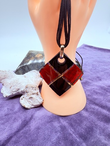 Kette glas anhänger schwarz - glas,