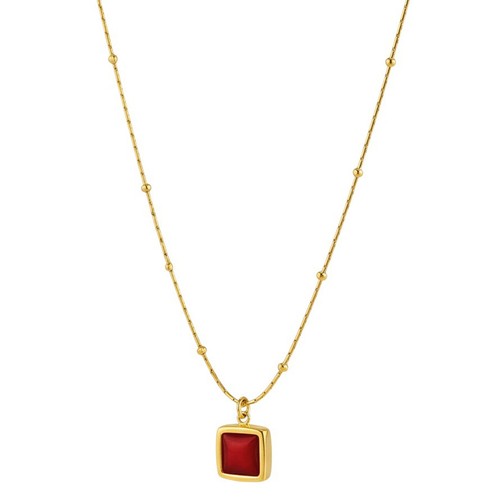 Kette edelstahl vergoldet rot - kette,