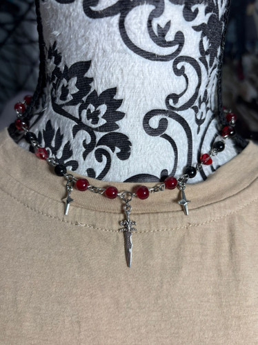 Handmade dolch kette rot - rot, /